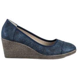 Goodin Navy Blue Wedge Pumps