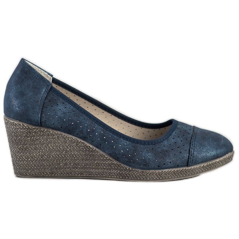 Goodin Navy Blue Wedge Pumps