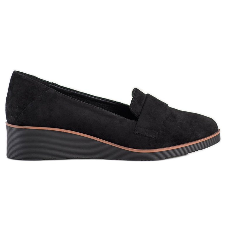 Suede Lords on the VINCEZA wedge black