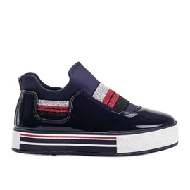 Navy blue lacquered Kaitlynn trainers