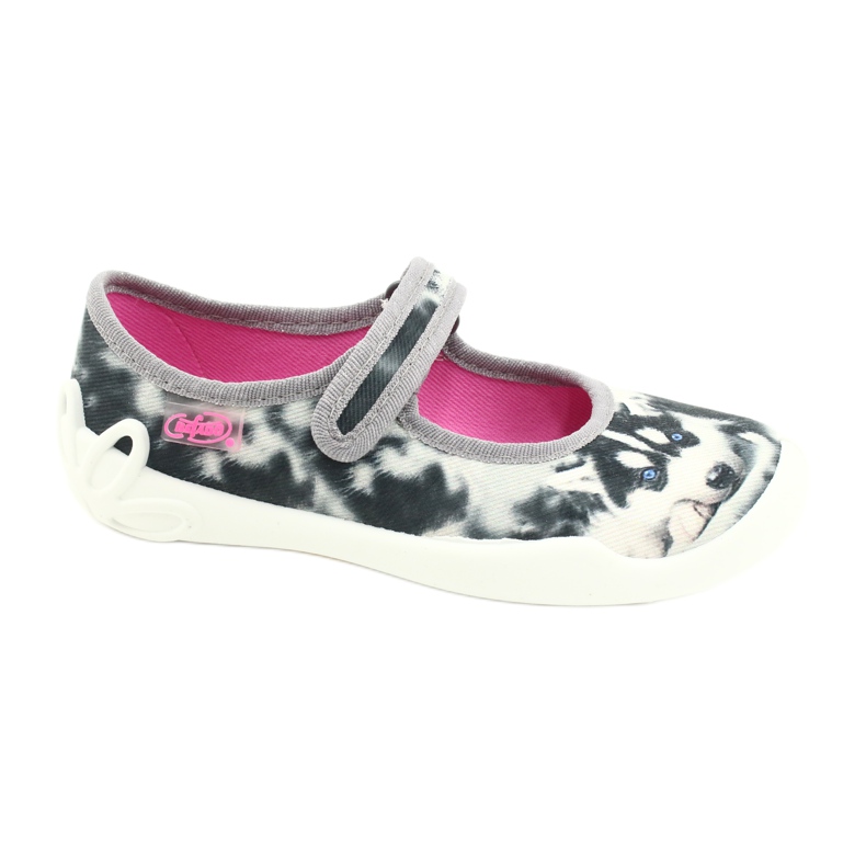 Befado children's slippers 114x440 colorful with dog application white