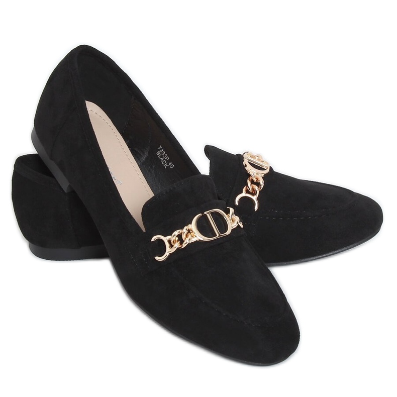 Black women's loafers T393P Black