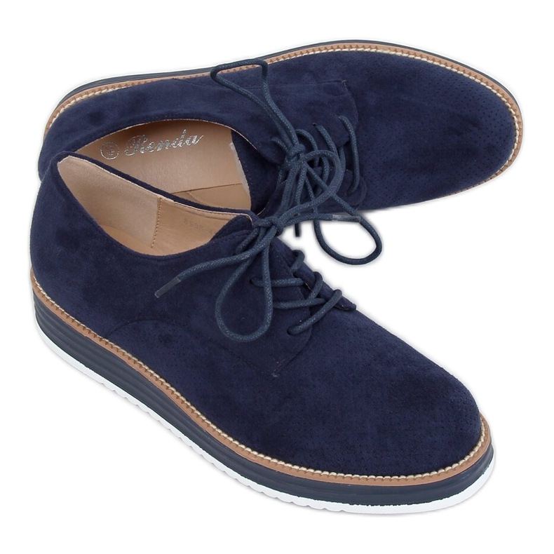 Women's laced loafers navy blue 8988-45 Blue