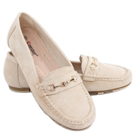 Women's beige loafers GS12P Beige