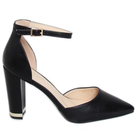 Pumps on the post black X8077 Black