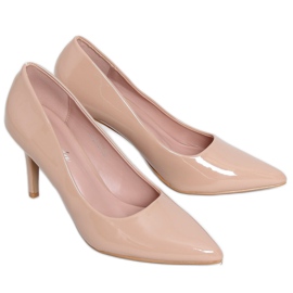 Women's beige and pink stilettos S-631 Pink