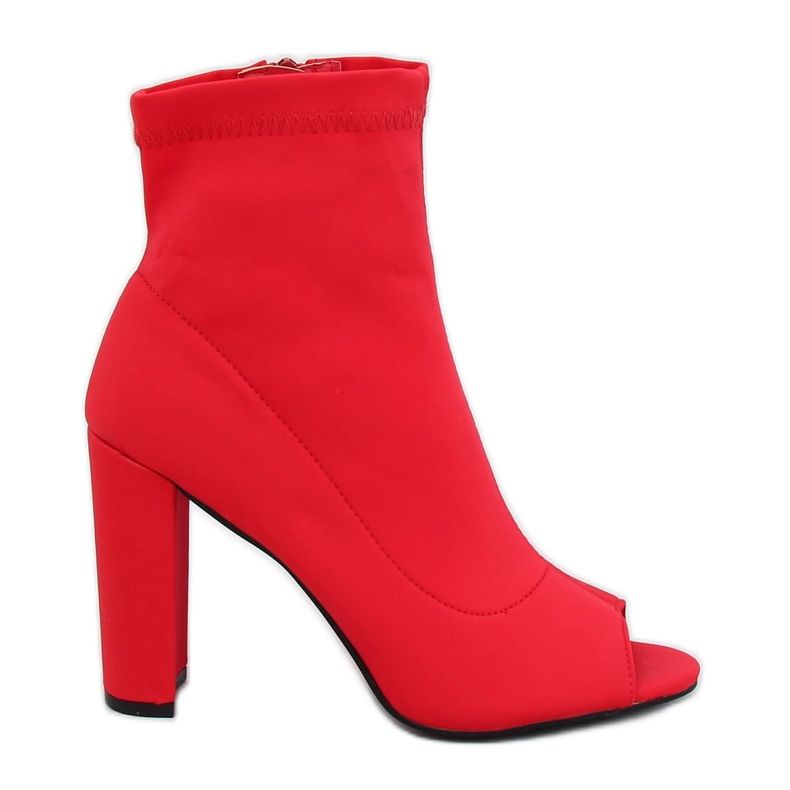 Red open toe flexible boots DF3683 Red