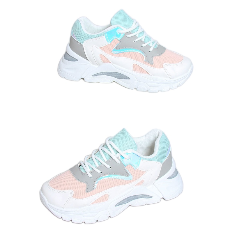 Multicolor sports shoes YL-25 White Pink multicolored Multicolor sports shoes YL-25 White Pink multicolored