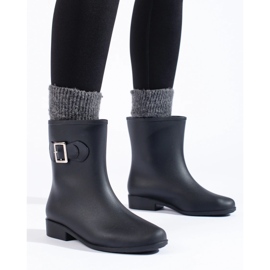 Black rain boots clearance with bow