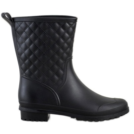 SHELOVET Fashionable quilted rain boots black