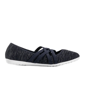 Navy blue fabric ballerinas LD8E07