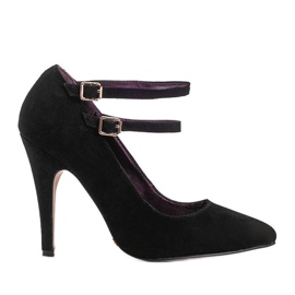 Black suede pumps on the L408 heel Black suede pumps on the L408 heel