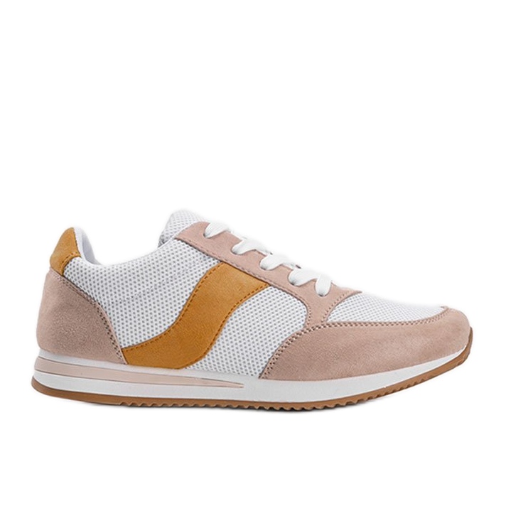 Classic white sneakers with Aniya beige