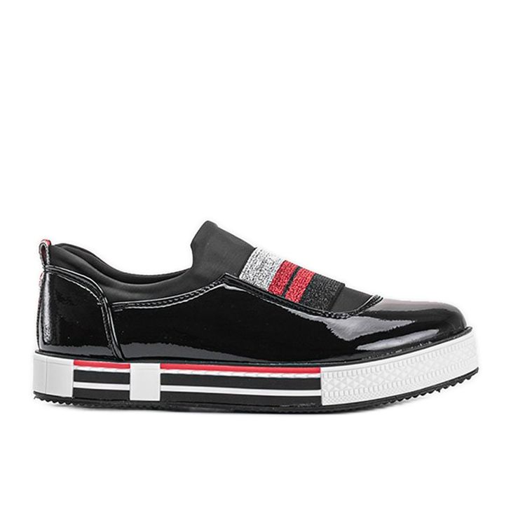 Black patent Jayde trainers