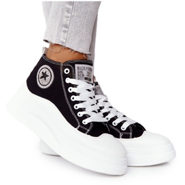 Women's High Sneakers On The Black Nice Girl Platform white