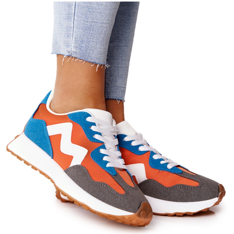 PS1 Women's sports shoes Sneakers Orange Move On white blue PS1 Women's sports shoes Sneakers Orange Move On white blue