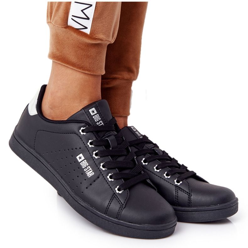 Women's Big Star Sneakers DD274586 Black and Silver Women's Big Star Sneakers DD274586 Black and Silver