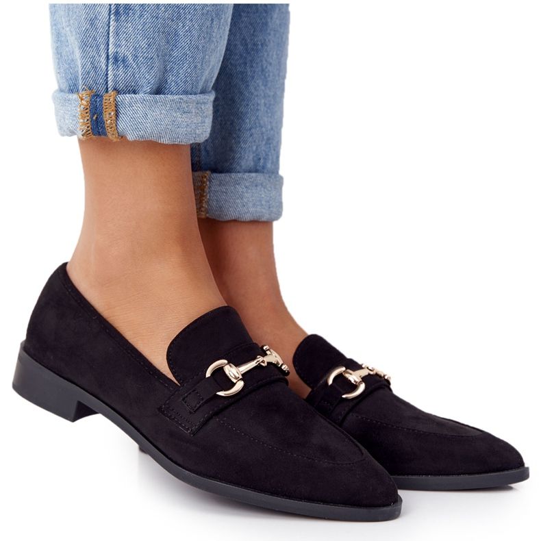 S.Barski Elegant Women's Loafers S. Barski Suede Black