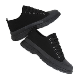 Black women's sneakers (black sole) LA122 Allblack Black women's sneakers (black sole) LA122 Allblack