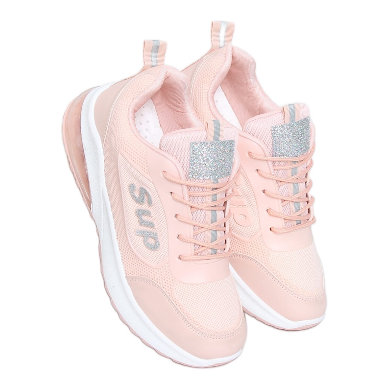 Pink women's sports shoes BM-587 Pink silver