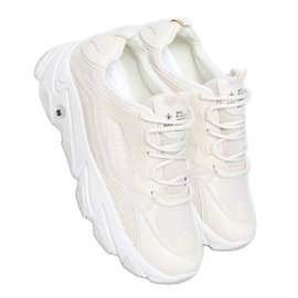 Beige women's sports shoes NB373P Beige