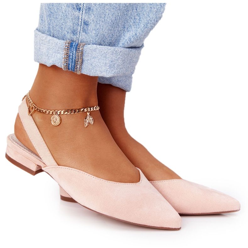 S.Barski Suede Ballerinas On High Heels S. Barski Pink