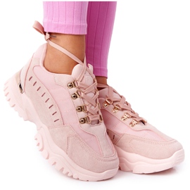 PS1 Women's Sneakers On Large Sole Pink Good Mood