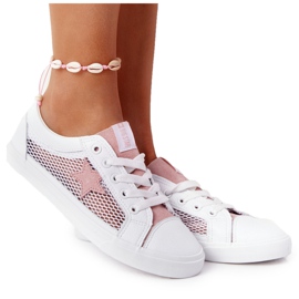 Women's Sneakers With Mesh Big Star DD274688 White-Pink
