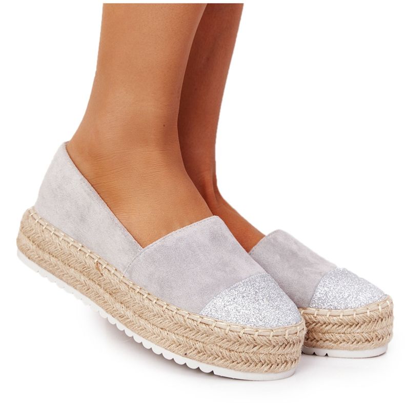 S.Barski Espadrilles On The Straw Platform S. Barski Gray beige