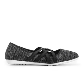 Janae black textile ballerinas grey