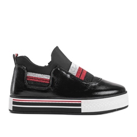 Black lacquered sneakers from Kaitlynn
