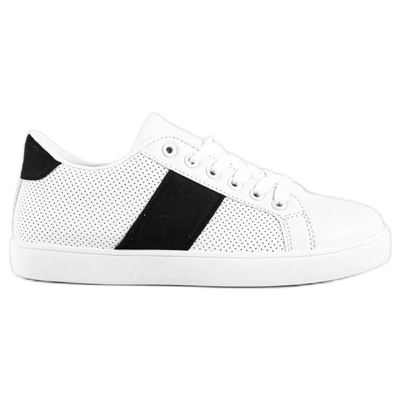 SHELOVET Openwork Sneakers With Eco Leather white