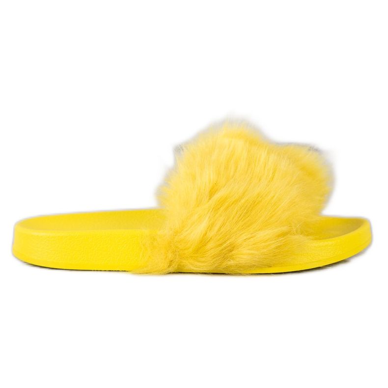 SHELOVET Rubber Slippers With Fur yellow