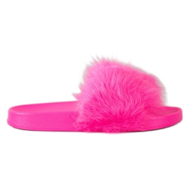 SHELOVET Rubber Slippers With Fur pink