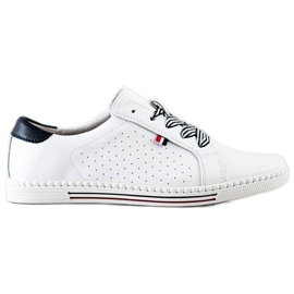 Filippo Stylish Leather Sneakers white