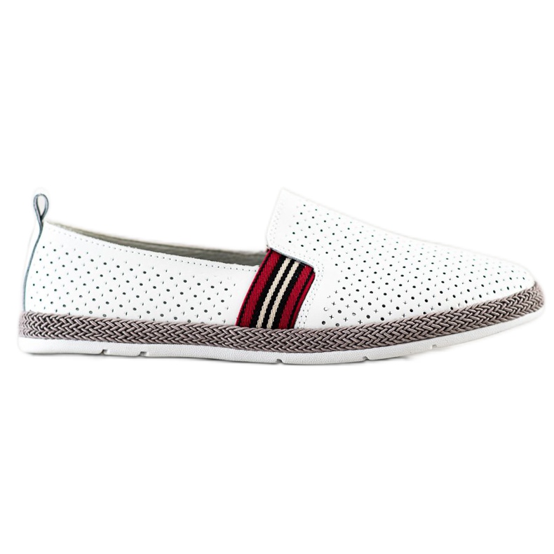 Filippo White Leather Slipons