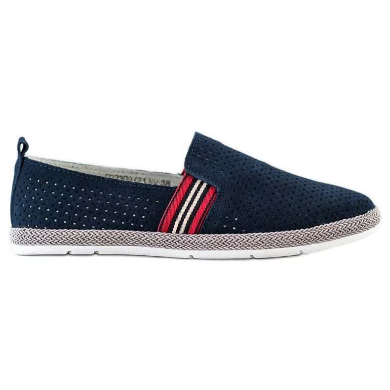 Filippo Navy Leather Slipons navy blue blue