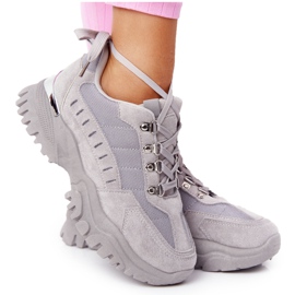 PS1 Women's Sneakers On Large Sole Gray Good Mood grey PS1 Women's Sneakers On Large Sole Gray Good Mood grey