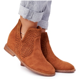 S.Barski Openwork boots on the wedge S. Barski Camel brown