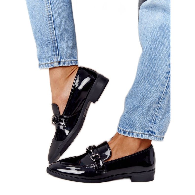 S.Barski Elegant Women's Loafers S. Barski Lacquered Black