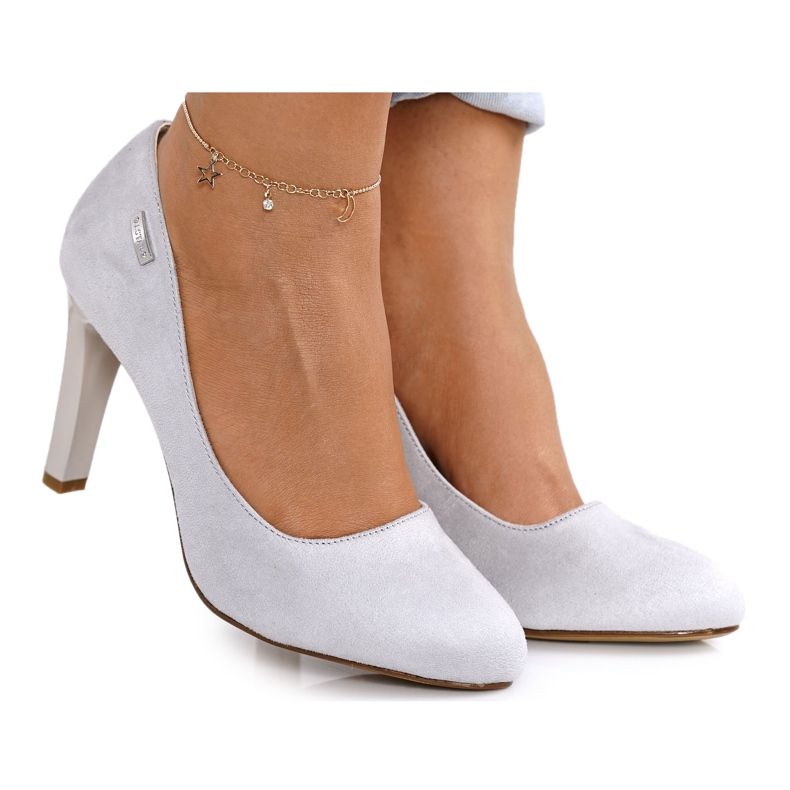 PJ1 Classic Pumps On A Pillar Suede Gray Eliana grey