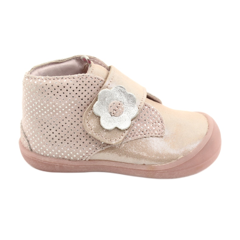 Mazurek Leather sports shoes with velcro 1101 gold satin pink