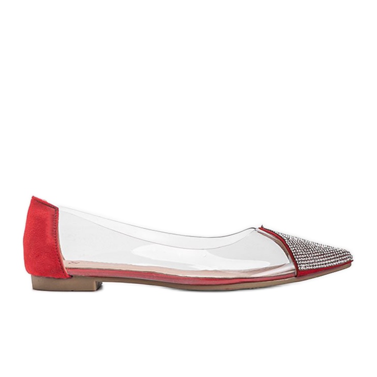 Ariana red transparent ballerinas colorless
