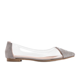 Ariana gray transparent ballerinas colorless grey