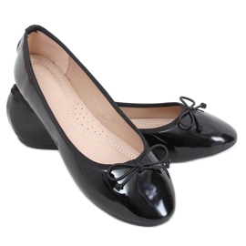 Black lacquered ballerinas 1JB-18181 Black