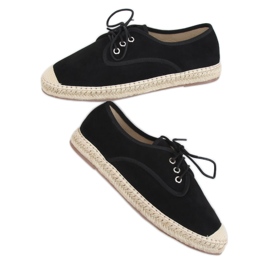 Black women's espadrilles 77-196 Black