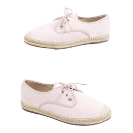 Ladies' beige espadrilles 77-196 Nude