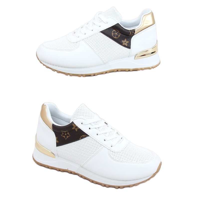 White sports shoes for women J2140 WHITE / BROWN