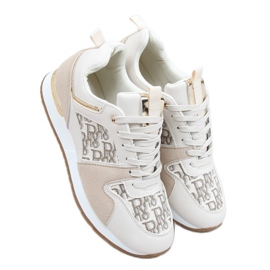 Beige sports shoes V8033-3 Beige