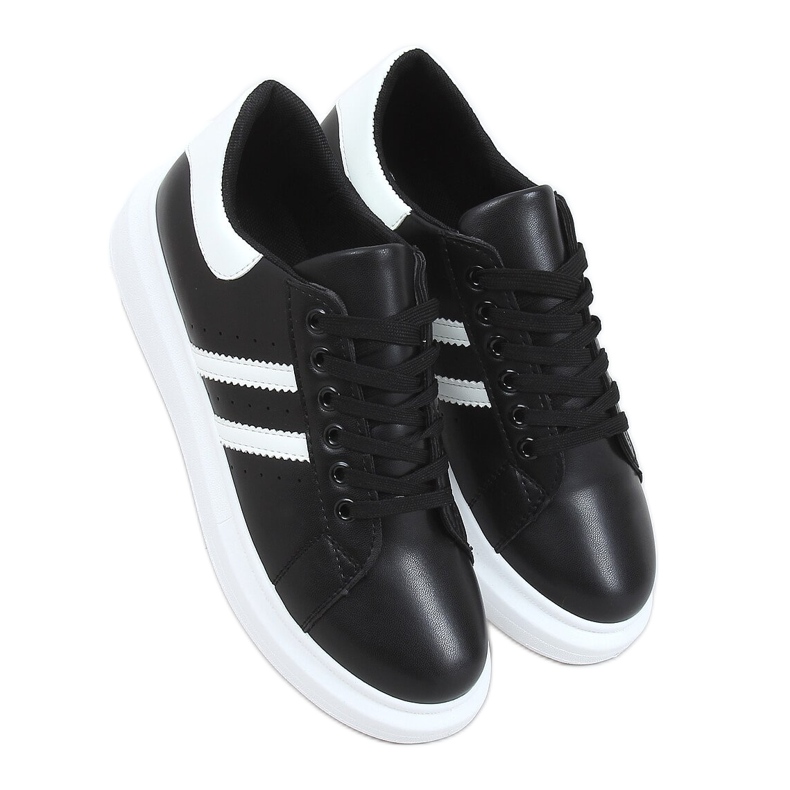 Black women's sneakers VL139P BLACK / WHITE